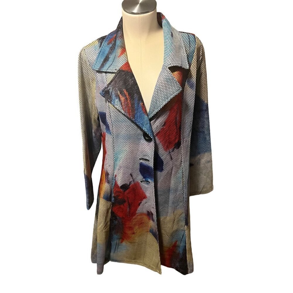 JACKET BUTTON CLOSURE BELTED WAIST